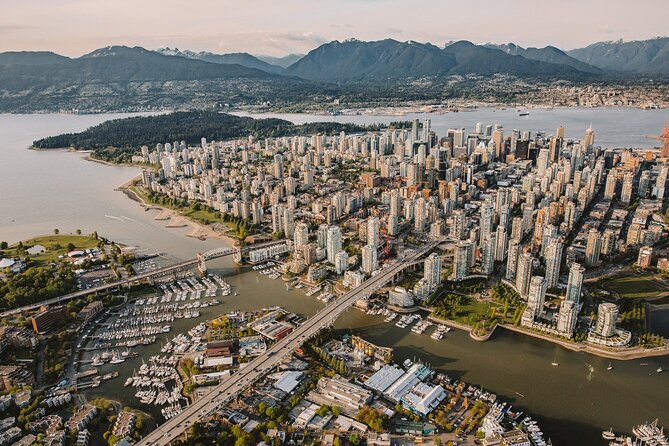 Pre/Post Cruise Helicopter Vancouver City Tour with Hotel Pickup - False Creek, Granville Island, and the waterfront