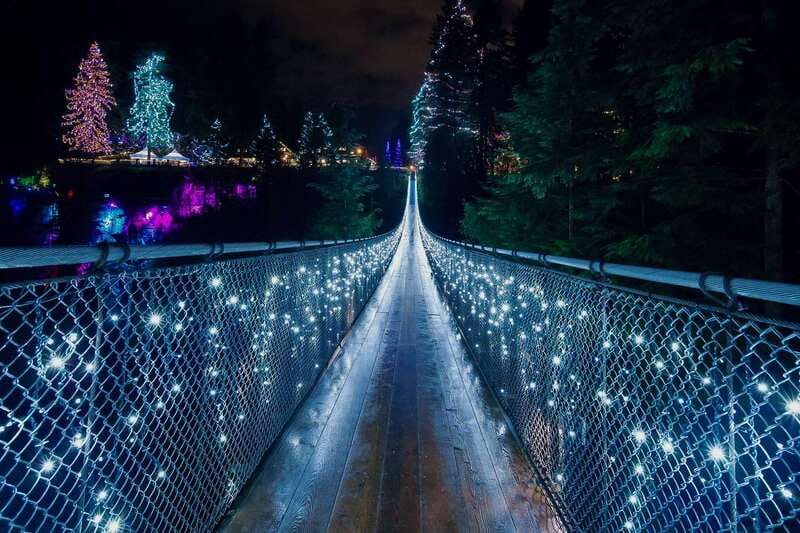 Vancouver and Capilano Suspension Bridge Canyon Lights - Downtown Vancouver before the forest