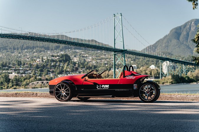 Vancouver Signature Highlights Open Air Roadster Tour - Crossing Burrard Bridge in an open roadster