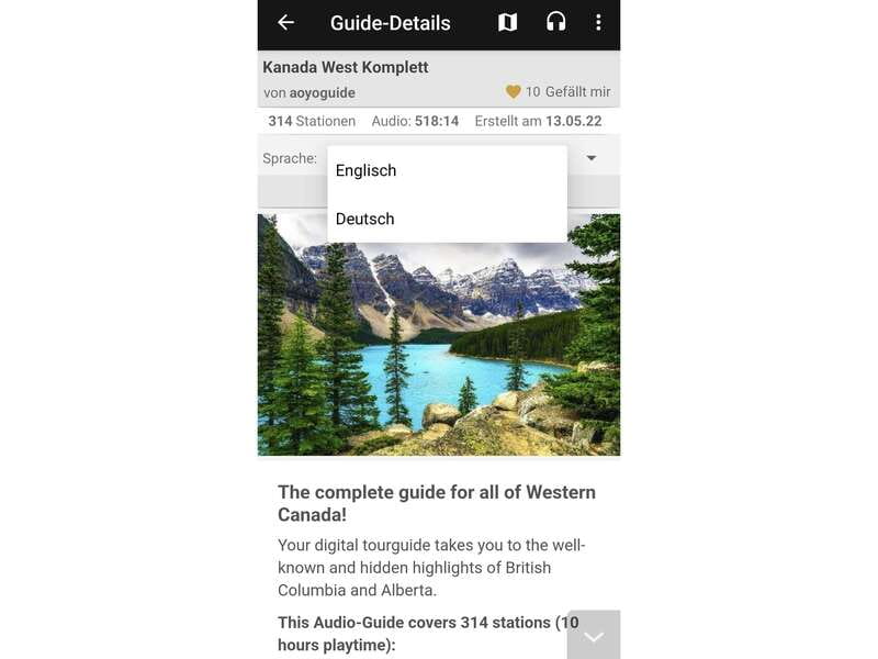Western Canada Self-Driving Audio Guide English and German - The strongest point is the value for a group